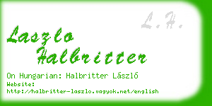 laszlo halbritter business card