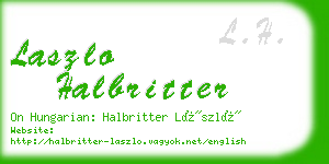 laszlo halbritter business card